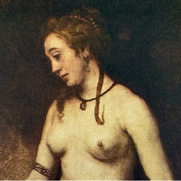BATHSHEBA, 1654 REMBRANDT Original Vintage Fine Art Print USA Printed Antique